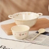 Bộ chén sú, đĩa, thố, tô, ly hoa kem - Giá 20.580₫, dụng cụ ăn cơm gia đình 4