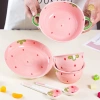 Bộ chén sứ, đĩa, thố, tô, ly họa tiết dâu tây - Đồ ăn đáng yêu, giá 25.000 VND 3