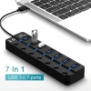 Bộ chia 7 cổng USB 3.0/2.0 1.2m, công tắc 5Gbps, tốc độ cao cho PC - Giá 71.500₫ 2
