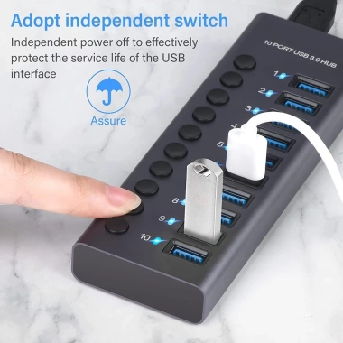 Bộ chia cổng USB 4-7-10 - Hub USB 3.0 tốc độ cao, giảm giá 442.000₫ đa năng, tương thích mọi thiết bị 2