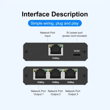 Bộ chia Ethernet ZOERAX 1-3 cổng 1.000Mbps USB, hỗ trợ Cat5‑8, 3 thiết bị đồng thời - Giá 262.900₫ 4 Bộ chia Ethernet ZOERAX 1-3 cổng 1.000Mbps USB, hỗ trợ Cat5‑8, 3 thiết bị đồng thời - Giá 262.900₫ 4
