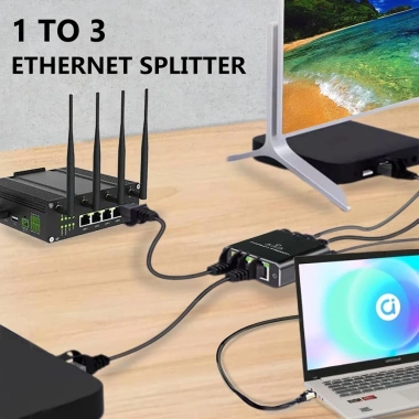 Bộ chia Gigabit Ethernet 1‑4 cổng USB, RJ45, hỗ trợ Cat5‑8, 1.000Mbps, đồng thời 4 thiết bị