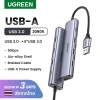Bộ chia Hub USB 3.0 Ugreen 1-4 cổng 5Gbps vỏ nhôm dây bọc dù hỗ trợ nguồn Type‑C chính hãng