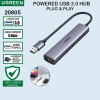 Bộ chia Hub USB 3.0 Ugreen 1-4 cổng 5Gbps vỏ nhôm dây bọc dù hỗ trợ nguồn Type‑C chính hãng 4