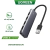Bộ chia Hub USB 3.0 Ugreen 1-4 cổng 5Gbps vỏ nhôm dây bọc dù hỗ trợ nguồn Type‑C chính hãng 6