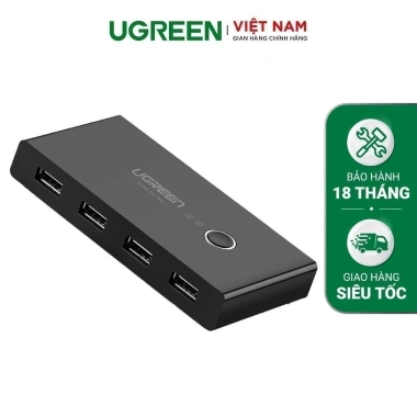 Bộ chia sẻ máy in USB 2.0 UGREEN US216 từ 4 thiết bị vào 2 máy tính, chính hãng, bảo hành 18 tháng, giá ưu đãi 359.000₫