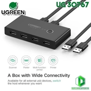 Bộ chia sẻ máy in USB 2.0 UGREEN US216 từ 4 thiết bị vào 2 máy tính, chính hãng, bảo hành 18 tháng, giá ưu đãi 359.000₫ 4