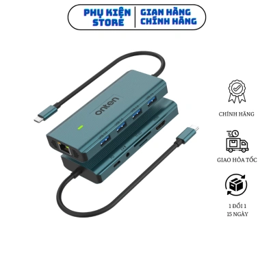 Bộ chia Type-C USB-C HDMI 4K, Gigabit LAN, Hub USB 3.0, Đầu đọc thẻ SD/TF OTN-UC962 - Giá chỉ 377.000đ