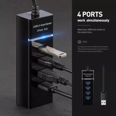 Bộ Chia USB 1 Ra 4 Cổng Tốc Độ Cao - Giá 45.000đ, Kết Nối Nhanh, Tiết Kiệm Năng Lượng