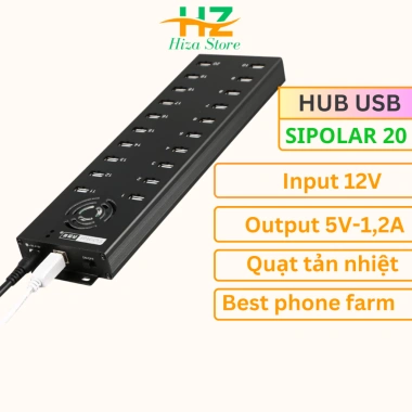 Bộ chia USB 20 cổng Sipolar nguồn rời - Hub USB 2.0 công nghiệp, hỗ trợ cắm phone