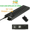 Bộ chia USB 20 cổng Sipolar nguồn rời - Hub USB 2.0 công nghiệp, hỗ trợ cắm phone 2