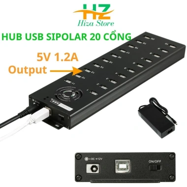 Bộ chia USB 20 cổng Sipolar nguồn rời - Hub USB 2.0 công nghiệp, hỗ trợ cắm phone 2