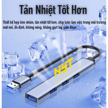 Bộ Chia USB 3.0 4 Cổng + 7 Cổng NYT N32 5Gbps Hợp Kim Nhôm Cao Cấp Giá 69.000đ