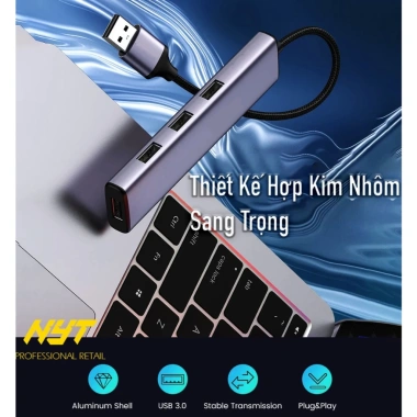 Bộ Chia USB 3.0 4 Cổng + 7 Cổng NYT N32 5Gbps Hợp Kim Nhôm Cao Cấp Giá 69.000đ
