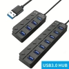 Bộ chia USB 3.0 4/7 cổng 5Gbps, công tắc riêng, đèn LED, hỗ trợ Laptop, PC, PS4, SSD - Giá 89.000₫ 2