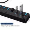 Bộ chia USB 3.0 4/7 cổng 5Gbps, công tắc riêng, đèn LED, hỗ trợ Laptop, PC, PS4, SSD - Giá 89.000₫ 3