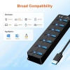Bộ chia USB 3.0 4/7 cổng 5Gbps, công tắc riêng, đèn LED, hỗ trợ Laptop, PC, PS4, SSD - Giá 89.000₫ 4