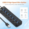 Bộ chia USB 3.0 4/7 cổng 5Gbps, công tắc riêng, đèn LED, hỗ trợ Laptop, PC, PS4, SSD - Giá 89.000₫ 6