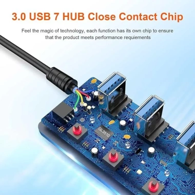 Bộ chia USB 3.0 4/7 cổng 5Gbps, công tắc riêng, đèn LED, hỗ trợ Laptop, PC, PS4, SSD - Giá 89.000₫ 9