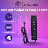 Bộ chia USB 3.0 7 cổng Superspeed 5Gbps, dây 1.2m + đèn LED - Hub đa năng PC, giá ưu đãi 65k