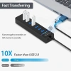Bộ chia USB 3.0 7 cổng Superspeed 5Gbps, dây 1.2m + đèn LED - Hub đa năng PC, giá ưu đãi 65k 4
