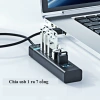 Bộ chia USB 3.0 7 cổng Superspeed 5Gbps, dây 1.2m + đèn LED - Hub đa năng PC, giá ưu đãi 65k 7