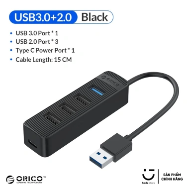 Bộ chia USB 4 cổng 3.0 ORICO TWU32-4A Hỗ trợ mọi máy tính, mở rộng USB, giá 100k