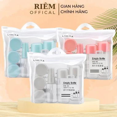 Bộ Chiết Mỹ Phẩm 5 Món Du Lịch RIEM Túi Zip Tiện Lợi Giảm Giá 35.000