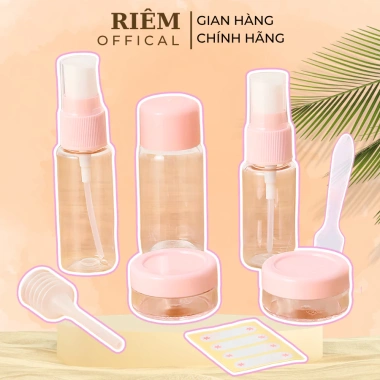 Bộ Chiết Mỹ Phẩm 5 Món Du Lịch RIEM Túi Zip Tiện Lợi Giảm Giá 35.000