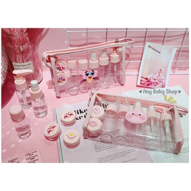 Bộ chiết mỹ phẩm du lịch 10 món siêu cute độc quyền kèm sticker heo hồng, khiên Sa.Ku.Ra, giá chỉ 51.000 VND 6 Bộ chiết mỹ phẩm du lịch 10 món siêu cute độc quyền kèm sticker heo hồng, khiên Sa.Ku.Ra, giá chỉ 51.000 VND 6