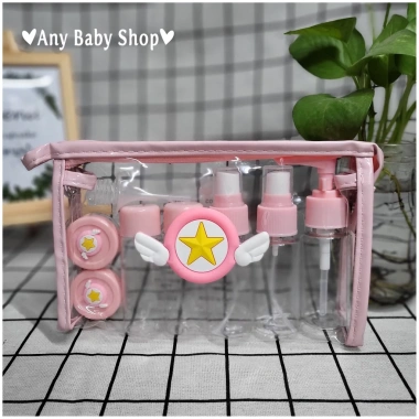 Bộ chiết mỹ phẩm du lịch 10 món siêu cute độc quyền kèm sticker heo hồng, khiên Sa.Ku.Ra, giá chỉ 51.000 VND 9 Bộ chiết mỹ phẩm du lịch 10 món siêu cute độc quyền kèm sticker heo hồng, khiên Sa.Ku.Ra, giá chỉ 51.000 VND 9