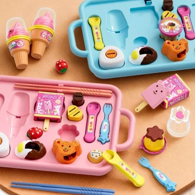 Bộ cho ăn bánh pudding LZHDP - Đồ chơi mô phỏng hộp cơm trưa Kawaii, giáo dục sớm cho trẻ em, giảm giá 152k