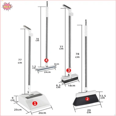 Bộ chổi 4 trong 1 N và X - Chổi quét bụi, bàn chải sàn, đa năng, dùng cho thương mại và gia đình, giảm giá 254k 9