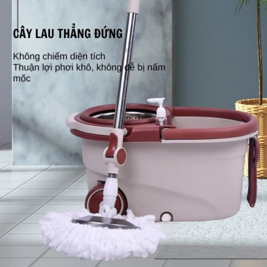 Bộ Chổi Lau Nhà 360 Lồng Vắt, Bánh Xe To, 5 Bông Lau - Giá ưu đãi 305.899₫