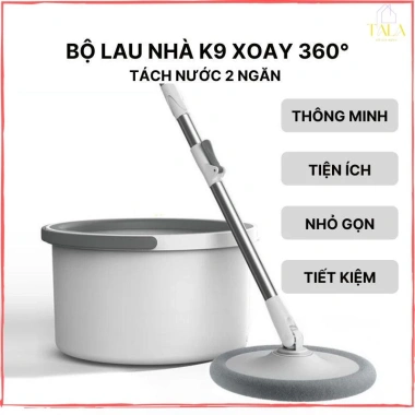 Bộ Chổi Lau Nhà K9 Thông Minh Xoay 360 độ - Tách Nước Bẩn, Kèm Cây Lau & Bông Lau, Giá Ưu Đãi 215.000 VND