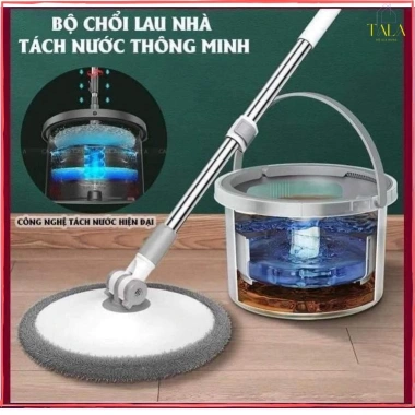 Bộ Chổi Lau Nhà K9 Thông Minh Xoay 360 độ - Tách Nước Bẩn, Kèm Cây Lau & Bông Lau, Giá Ưu Đãi 215.000 VND