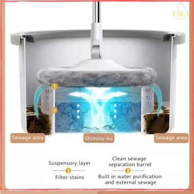 Bộ Chổi Lau Nhà K9 Thông Minh Xoay 360 độ - Tách Nước Bẩn, Kèm Cây Lau & Bông Lau, Giá Ưu Đãi 215.000 VND
