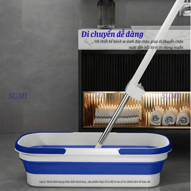 Bộ Chổi Lau Nhà Tự Vắt Sumi 45cm Thế Hệ Mới 2.026 - Cây Lau San Hô Thông Minh Xoay 360 độ Giá 199k