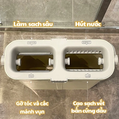 Bộ Chổi Lau Nhà Tự Vắt Thông Minh Uforu Xoay 360 Độ Cao Cấp + Bông Lau Hushop - Giá ưu đãi 459.000 VND 8