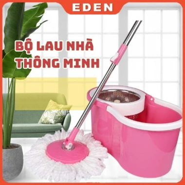 Bộ chổi lau nhà tự vắt thông minh xoay 360 độ - Cây inox, giá ưu đãi 48.500 VND