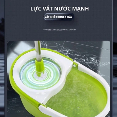Bộ chổi lau nhà tự vắt thông minh xoay 360 độ - Cây inox, giá ưu đãi 48.500 VND