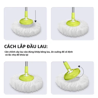 Bộ chổi lau nhà tự vắt thông minh xoay 360 độ - Cây inox, giá ưu đãi 48.500 VND 6 Bộ chổi lau nhà tự vắt thông minh xoay 360 độ - Cây inox, giá ưu đãi 48.500 VND 6