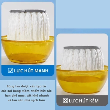Bộ chổi lau nhà tự vắt thông minh xoay 360 độ - Cây inox, giá ưu đãi 48.500 VND
