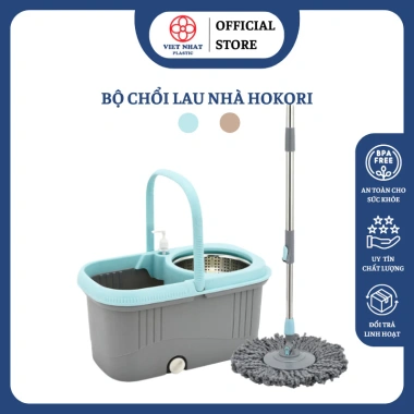 Bộ chổi lau nhà Việt Nhật th87 kèm thùng và bông lau, dễ di chuyển, giá 139.999đ