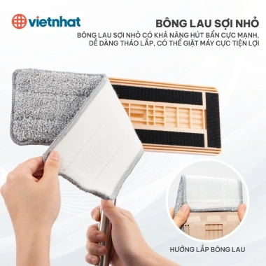 Bộ chổi lau nhà Việt Nhật th87 kèm thùng và bông lau, dễ di chuyển, giá 139.999đ