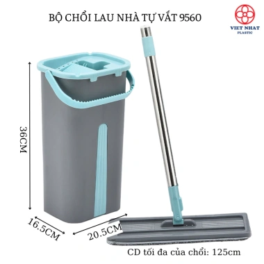 Bộ chổi lau nhà Việt Nhật th87 kèm thùng và bông lau, dễ di chuyển, giá 139.999đ