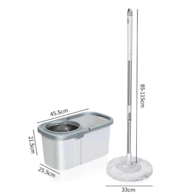 Bộ Chổi Lau Nhà Xoay 360 độ Cao Cấp 1 Chậu Giặt, 2 Cây Lau, 8 Bông Lau - Giá 163.963₫ 6