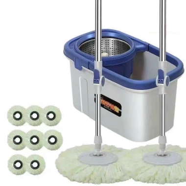 Bộ Chổi Lau Nhà Xoay 360 độ Cao Cấp 1 Chậu Giặt, 2 Cây Lau, 8 Bông Lau - Giá 163.963₫ 8