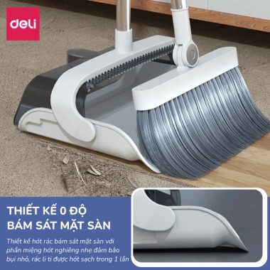 Bộ chổi quét nhà Deli đa năng gấp gọn kèm xẻng hót rác, nhựa cao cấp thép không gỉ 69.000₫ 5