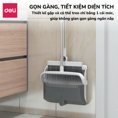 Bộ chổi quét nhà Deli đa năng gấp gọn kèm xẻng hót rác, nhựa cao cấp thép không gỉ 69.000₫ 8